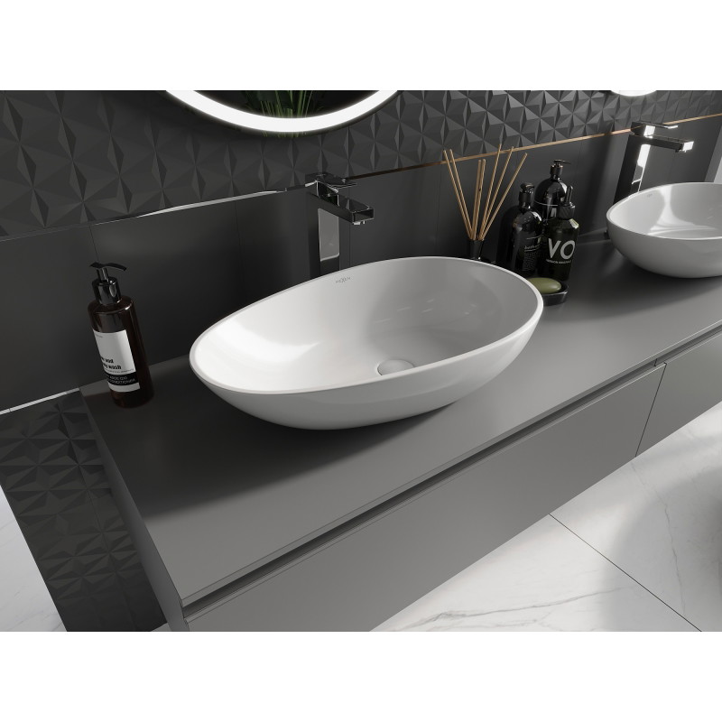 Mexen Nora lavabo sur plan en composite 60 x 36 cm, blanc - 23056001