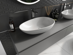 Mexen Nora lavabo à poser en conglomérat 60 x 36 cm, blanc - 23056001