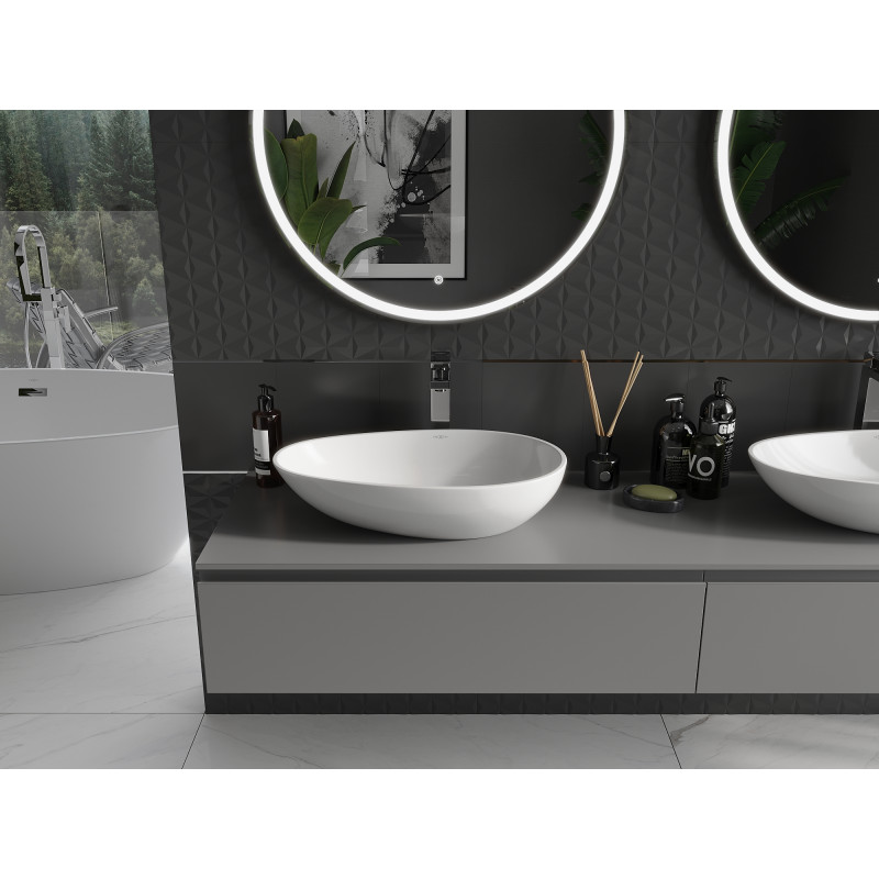 Mexen Nora lavabo à poser en conglomérat 60 x 36 cm, blanc - 23056001