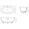 Mexen Rimini baignoire autonome en conglomérat 150 x 75 cm, Noir mat - 57241507570