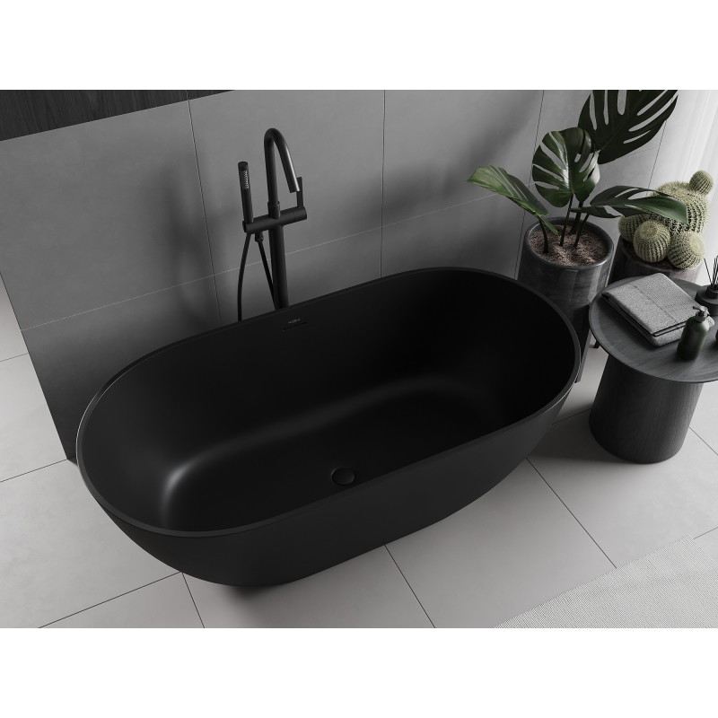 Mexen Rimini baignoire autoportante en composite 150 x 75 cm, noir mat - 57241507570