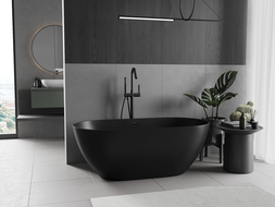 Mexen Rimini baignoire autonome en conglomérat 150 x 75 cm, Noir mat - 57241507570