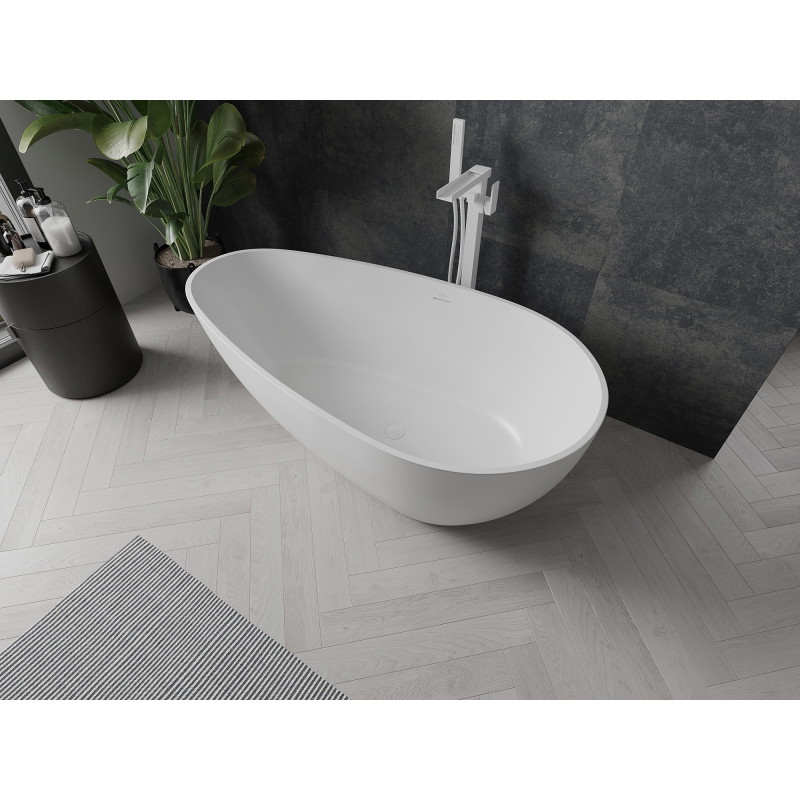 Mexen Palermo baignoire îlot en conglomérat 150 x 78 cm, blanc mat - 57211507800