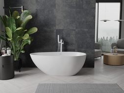 Mexen Palermo baignoire autonome en conglomérat 150 x 78 cm, Blanc mat - 57211507800