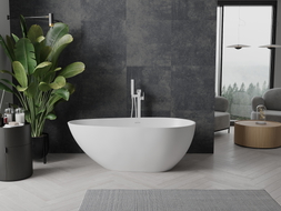 Mexen Palermo baignoire îlot en conglomérat 150 x 78 cm, blanc mat - 57211507800