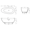 Mexen Palermo baignoire autonome en conglomérat 150 x 78 cm, Blanc mat - 57211507800