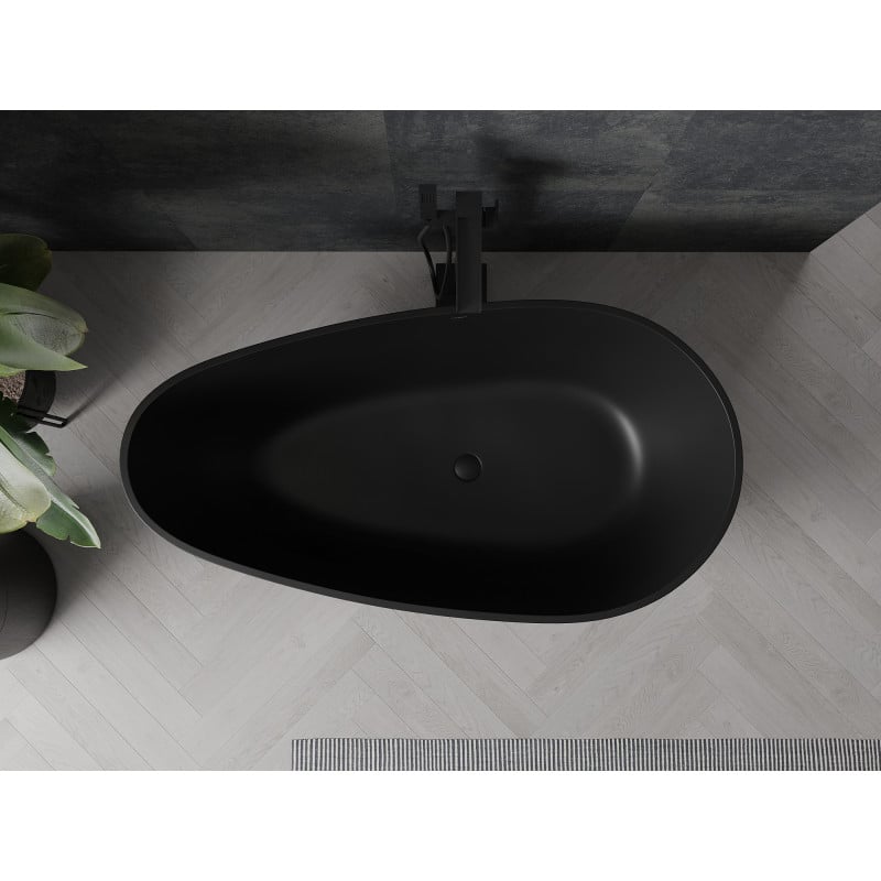 Mexen Palermo baignoire autoportante en conglomérat 150 x 78 cm, noir mat - 57211507870