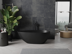Mexen Palermo baignoire autonome en conglomérat 150 x 78 cm, Noir mat - 57211507870