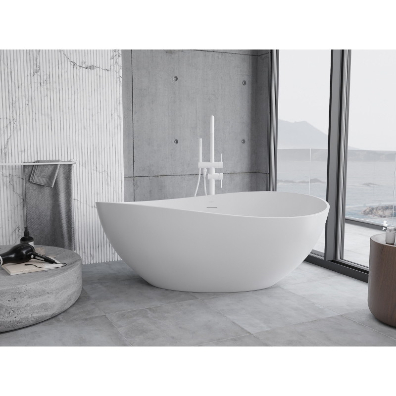 Mexen Parma baignoire autoportante en conglomérat 160 x 95 cm, blanc mat - 57231609500