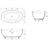Mexen Parma baignoire autoportante en conglomérat 160 x 95 cm, noir mat - 57231609570