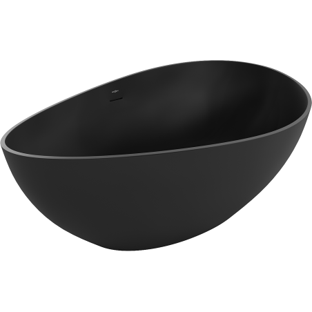 Mexen Parma baignoire autonome en conglomérat 160 x 95 cm, Noir mat - 57231609570