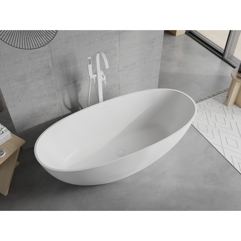 Mexen Bari baignoire autoportante en conglomérat 165 x 75 cm, blanc mat - 57221657500
