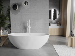 Mexen Bari baignoire autonome en conglomérat 165 x 75 cm, Blanc mat - 57221657500