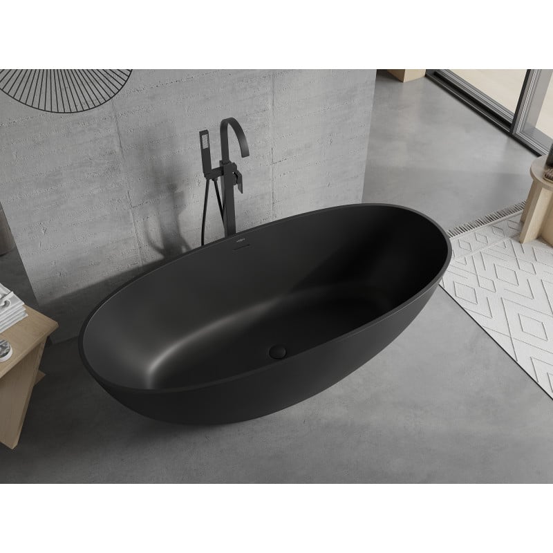Mexen Bari baignoire autoportante en composite 165 x 75 cm, noir mat - 57221657570