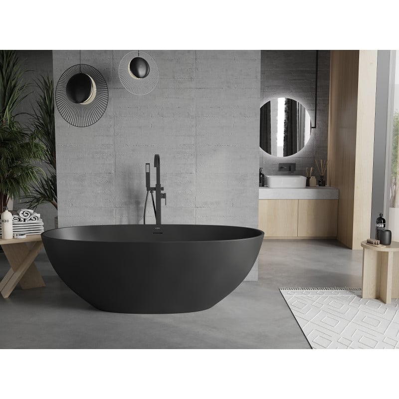 Mexen Bari baignoire autoportante en composite 165 x 75 cm, noir mat - 57221657570