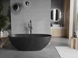 Mexen Bari baignoire autoportante en conglomérat 165 x 75 cm, noir mat - 57221657570
