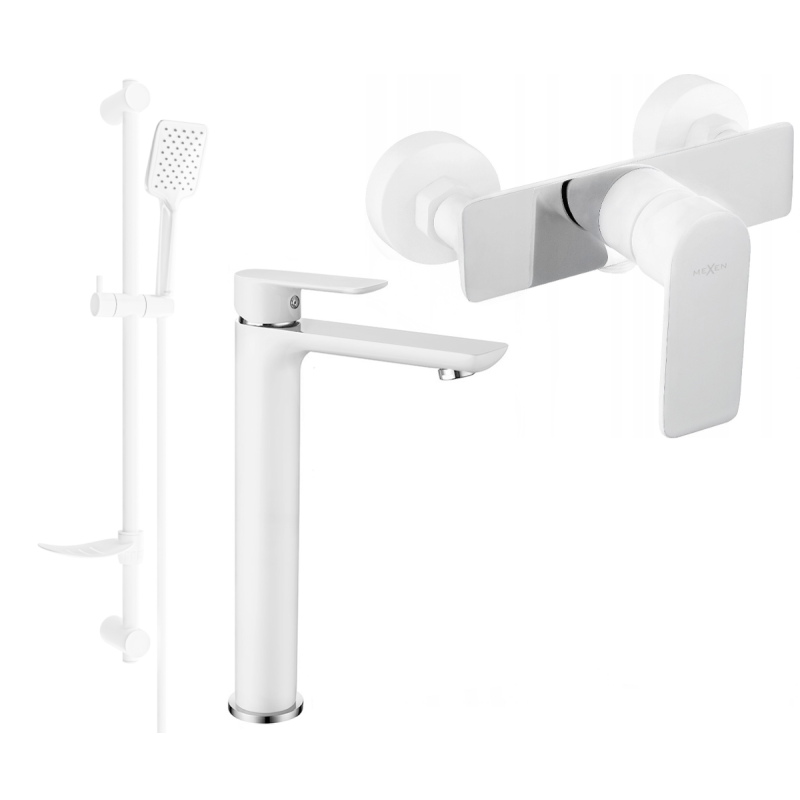 Mexen Alfa DF62 ensemble de douche, blanc/chrome - 745714DF62-02