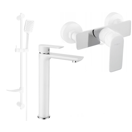 Mexen Alfa Ensemble de douche DF62, blanc/chrome - 745714DF62-02