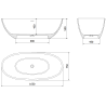 Mexen Bari baignoire autoportante en composite 165 x 75 cm, blanc mat - 57221657500
