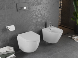Mexen Lena cuvette WC sans rebord avec abattant à descente freinée, dure, duroplast, blanc brillant - 30220200