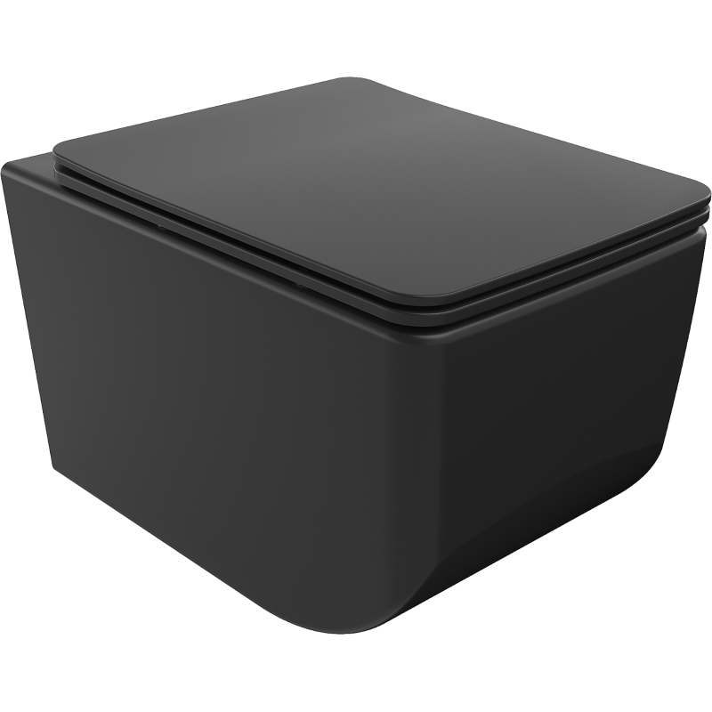 Mexen Vera cuvette WC sans rebord avec abattant à descente lente slim, duroplast, noir mat - 30164070