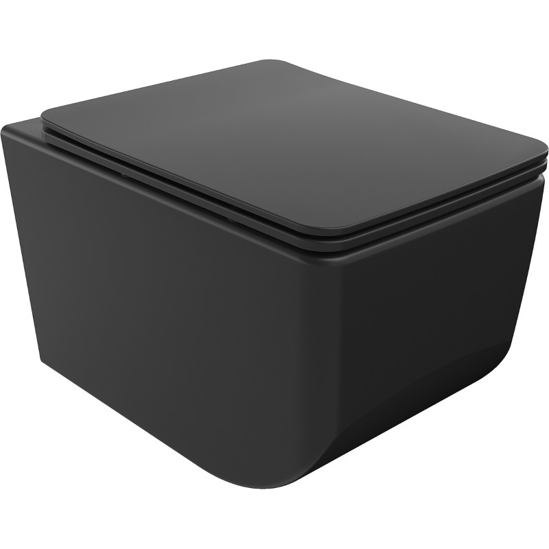 Mexen Vera cuvette WC sans rebord avec abattant à descente progressive slim, duroplast, noir mat - 30164070