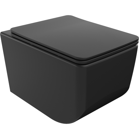 Mexen Vera cuvette WC sans rebord avec abattant à descente progressive slim, duroplast, noir mat - 30164070