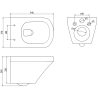 Mexen Vito cuvette WC Rimless avec abattant à descente lente slim, duroplast, blanc brillant - 30174000
