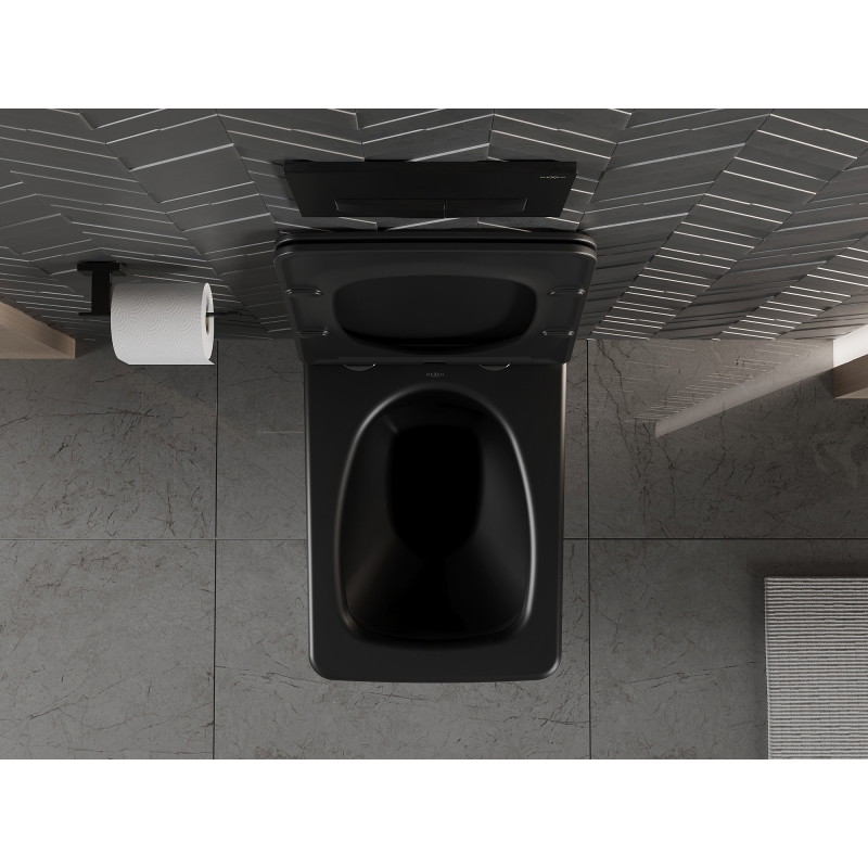 Mexen Vera cuvette WC sans rebord avec abattant à descente progressive slim, duroplast, noir mat - 30164070