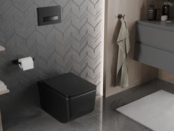 Mexen Vera cuvette WC sans rebord avec abattant à descente progressive slim, duroplast, noir mat - 30164070