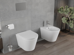 Mexen Rico bol de WC Rimless avec siège slim à fermeture lente, duroplast, Blanc mat - 30724001