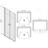 Mexen Texas porte de douche battante 70 cm, transparent, chrome - 880-070-000-01-00