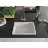 Mexen Pedro évier de cuisine en granit 1 cuve 560 x 460 mm, blanc, siphon chromé - 6508561000-20