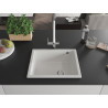 Mexen Pedro évier en granit 1 cuve 560 x 460 mm, blanc, siphon chromé - 6508561000-20