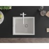 Mexen Pedro évier de cuisine en granit 1 cuve 560 x 460 mm, blanc, siphon chromé - 6508561000-20