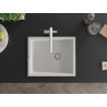 Mexen Pedro évier en granit 1 cuve 560 x 460 mm, blanc, siphon chromé - 6508561000-20