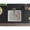 Mexen Pedro évier en granit 1 bac 560 x 460 mm, blanc, siphon doré - 6508561000-20-G