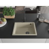 Mexen Pedro évier en granit 1 bac 560 x 460 mm, beige, siphon noir - 6508561000-69-B
