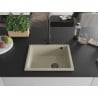 Mexen Pedro évier en granite à 1 bac 560 x 460 mm, beige, siphon noir - 6508561000-69-B