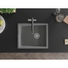 Mexen Pedro évier de cuisine en granit 1 bac 560 x 460 mm, gris, siphon chromé - 6508561000-71