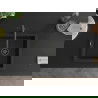 Mexen Pedro évier en granit à 1 cuve 560 x 460 mm, Noir/ Argent métallique, siphon Noir - 6508561000-73-B