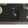 Mexen Pedro Évier en granit 1 bac 560 x 460 mm, noir/doré métallique, siphon chromé - 6508561000-75