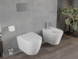 Mexen Rico bol de toilette dur Rimless siège à fermeture lente, Blanc - 30478000