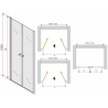 Mexen Texas porte de douche battante 90 cm, transparent, chrome - 880-090-000-01-00