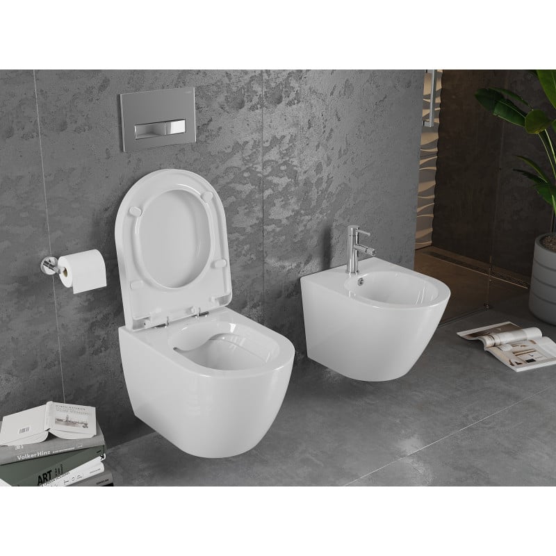 Mexen Lena cuvette WC avec abattant à fermeture lente, rigide, blanc brillant - 30298000