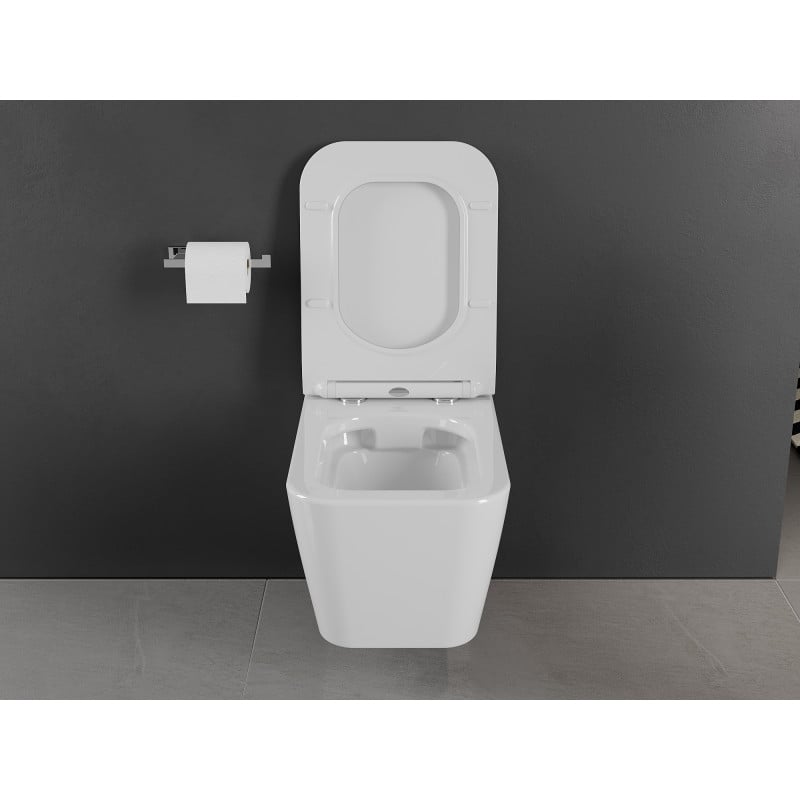 Mexen Cube cuvette WC Rimless avec abattant slim à descente progressive, duroplast, blanc brillant - 30924000