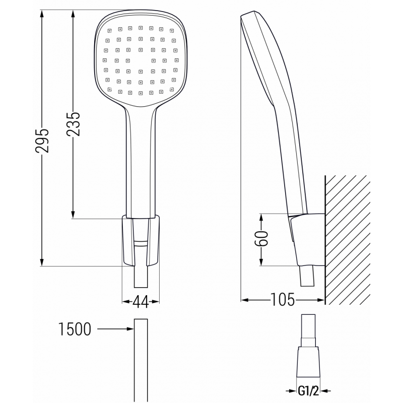Mexen R-33 ensemble de douche mural, chrome - 785335052-00