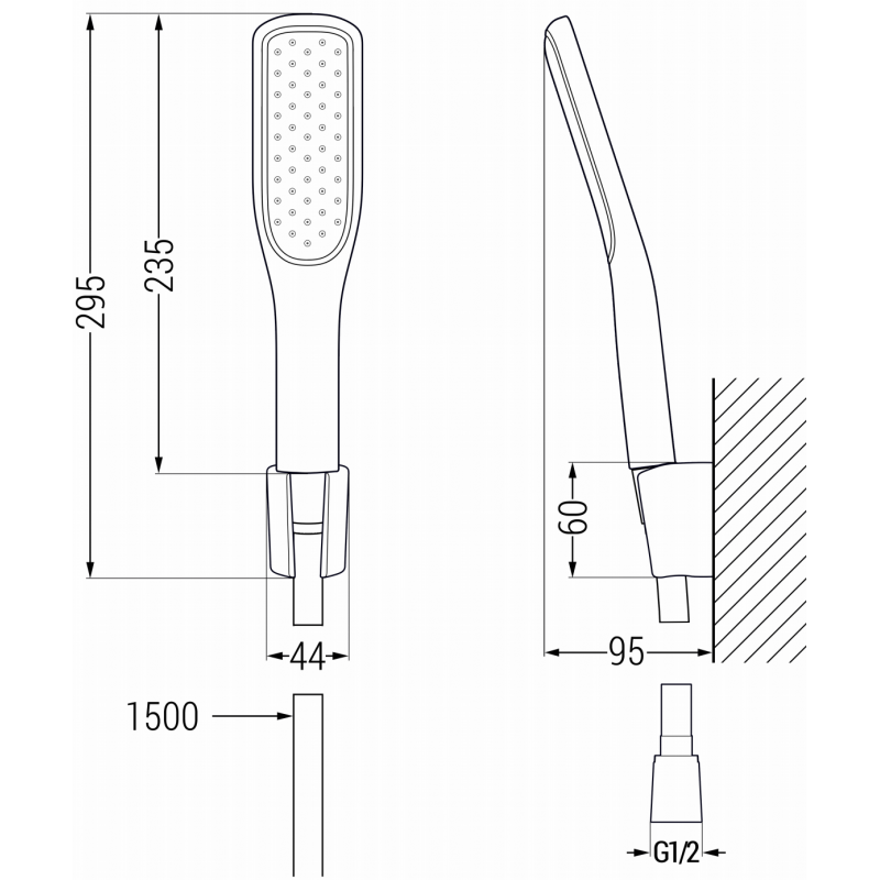 Mexen R-49 ensemble de douche fixé, noir/doré - 785495052-75