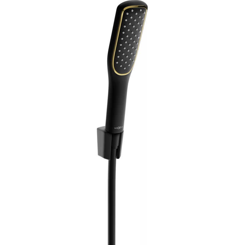 Mexen R-49 ensemble de douche fixé, noir/doré - 785495052-75