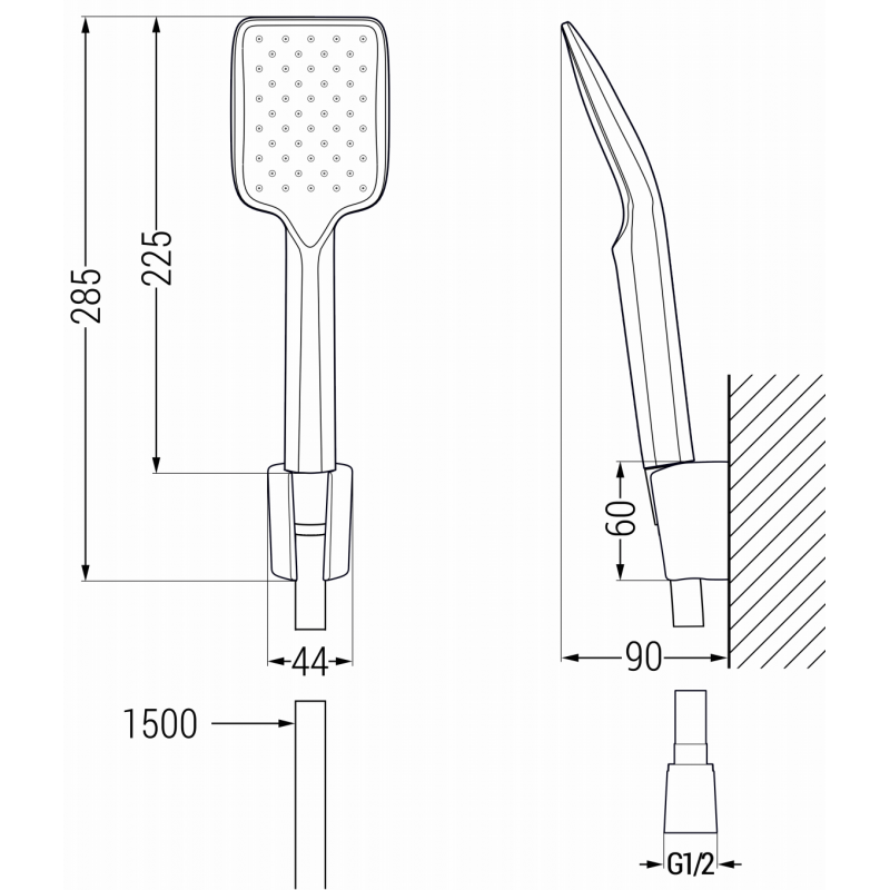 Mexen R-62 ensemble de douche fixe, or rose - 785625052-60